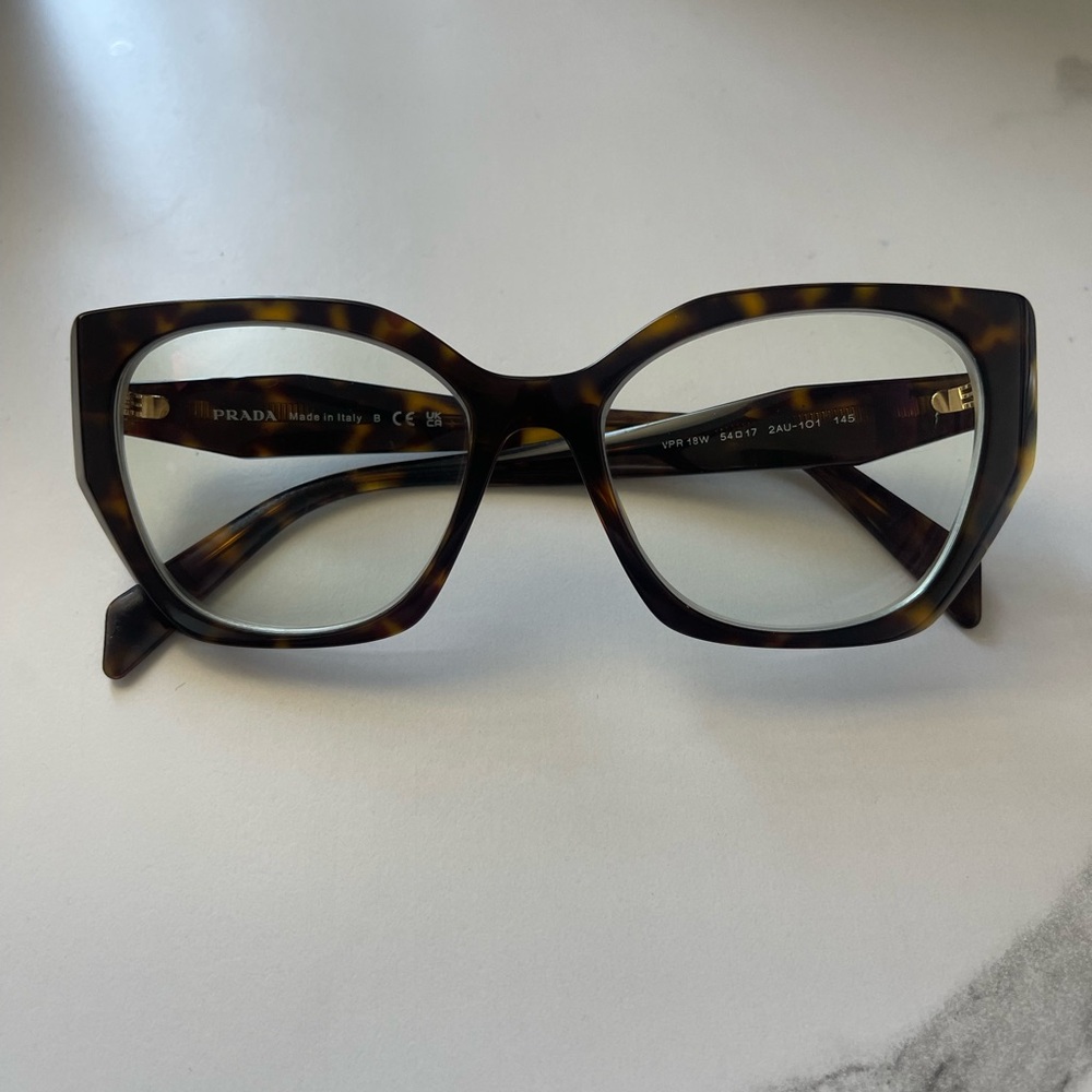 Prada Tortoiseshell Cat-Eye Glasses - Brown/Black - Picture 5 of 9